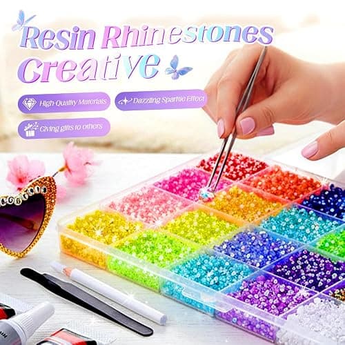 Bedazzling Kit,Colorful DIY Resin Rhinestone kit,2026 New Resin Jelly Rhinestones for Crafting Nails Face Makeup Crafts Tumblers(24000) thumbnail 2