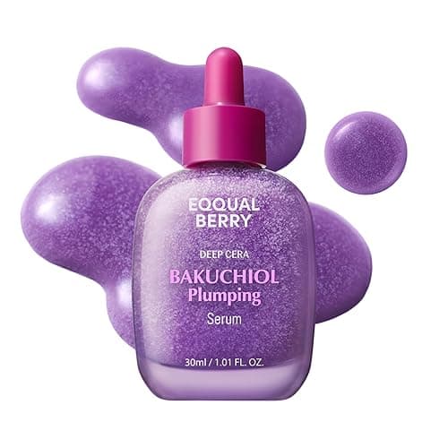 EQQUALBERRY Bakuchiol Plumping Serum – Pore and Wrinkle Minimizer with Bakuchiol | Retinol Alternative for Sensitive Skin | Enhances Firmness and Elasticity with Ceramide and Peptides, 1.01oz / 30ml - Image 1