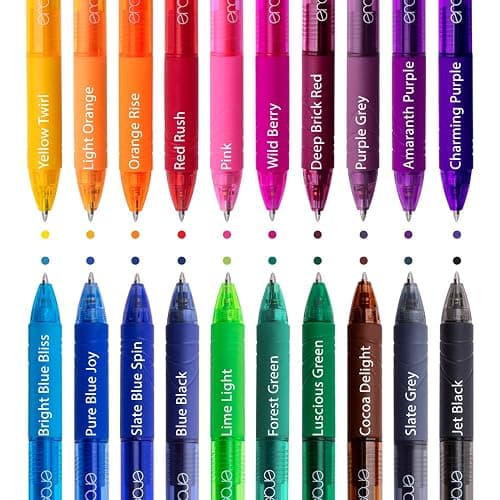 ParKoo 20 Colors Retractable Erasable Gel Pens Clicker, Fine Point 0.7 mm, Make Mistakes Disappear, Comfort Grip for Drawing Writing Planners and Crossword Puzzles thumbnail 6