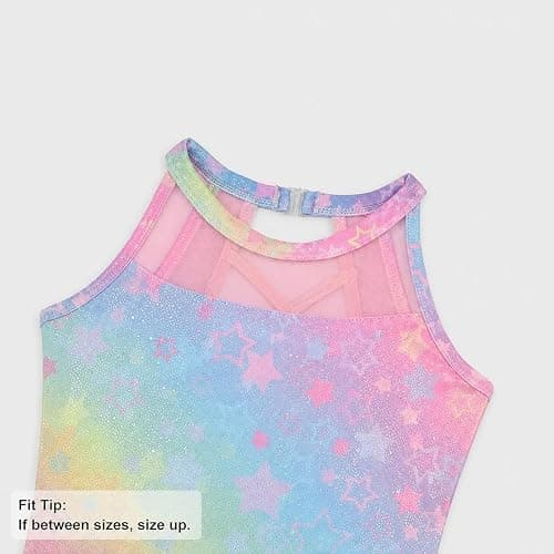 Tstiti Gymnastics Leotards for Girls Clasp Back 4-Piece | for 3-12 Years, including leotard, shorts, Scrunchie, storage bag, Sleeveless, Stretchy Fabric, Clasp Back, Mesh thumbnail 5