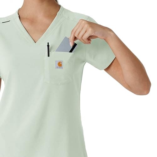 Carhartt Force Cross-Flex Women's Tuck-in Scrub Top, Big Sky, S thumbnail 6