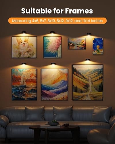 Picture Lights for Wall,2000mAh Rechargeable Magnetic LED Puck Lights with Remote,3 Color Temps and 12 RGB,Dimming & Timer,Wireless Art Frame Light for Painting Display, Photos, Wall Decor(3 Pack) thumbnail 5