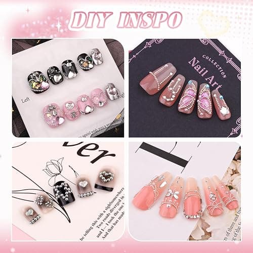 1-3MM Mini Small Nail Beads Metal Caviar Bead Silver Nail Charms and Gems Ball, Nail Chain for Nail Art Accessories Supplies Silver Rhinestones for Women Manicure thumbnail 3