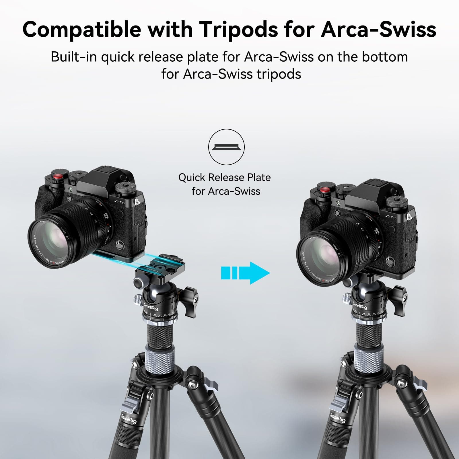 SmallRig X-T5 - Agarre en forma de L para cámara FUJIFILM X-T5, placa de liberación rápida integrada para Arca, agujeros de 1/4"-20, empuñadura ergonómica de silicona, botón de obturador (negro) - thumbnail 4