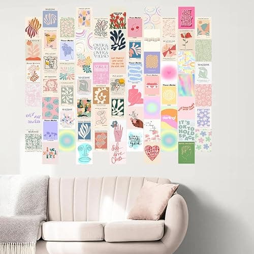 KBKBART 70pcs Danish Pastel Wall Collage Kit Aesthetic Pictures, Cute Danish Pastel Posters Matisse Wall Art Prints Preppy Room Decor 4"x6" for Teens Girls Women Dorm Bedroom thumbnail 4