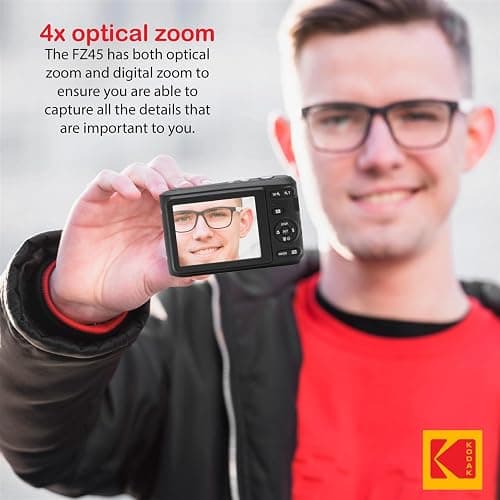 Kodak PIXPRO FZ45 Digital Camera Bundle with Black Point & Shoot Camera Case + Transcend 64GB SD Memory Card + Tri-fold Memory Card Wallet + Hi-Speed SD USB Card Reader + More (Black) thumbnail 6