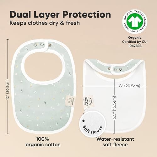 8-Pack Organic Baby Bibs for Boys, Girls - Soft Cotton Drooling and Teething Bibs for Baby Girl & Boy, Extra Absorbent, Easy To Clean & Put On for Toddler, Newborn, Infant 0-24 Months (Vessels) thumbnail 3