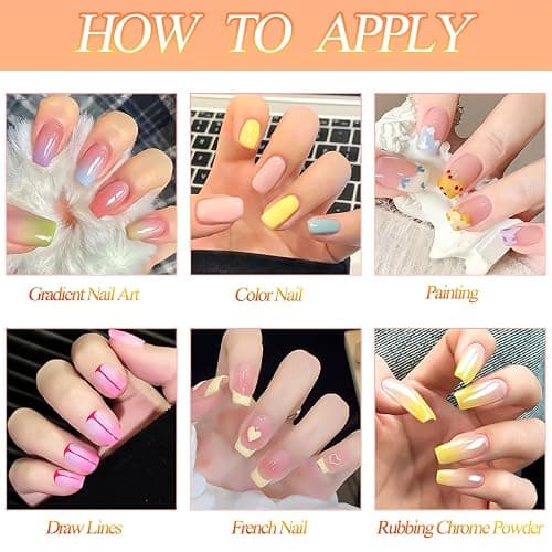 9 Colors Gradient Painting Gel Nail Polish with 8pcs Nail Sponges,Ombre Gel Varnish Gradual Change Colors Nail Design Nails Pigment,Summer Nail Polish Kit for Ombre Nails Aura Nails, DIY Nail Art thumbnail 5