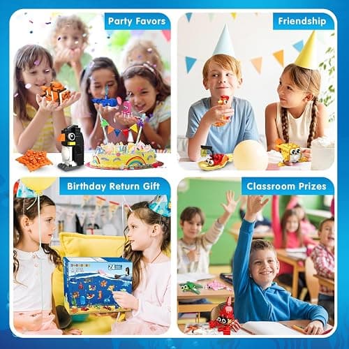 24 Pack Party Favors for Kids Ocean Building Set for Boys Girls Age 6-12 | 629 PCS Mini Building Block Toy for Party Favors, Goodie Bag Fillers Classroom Prizes Birthday Back to school Valentines Day thumbnail 7