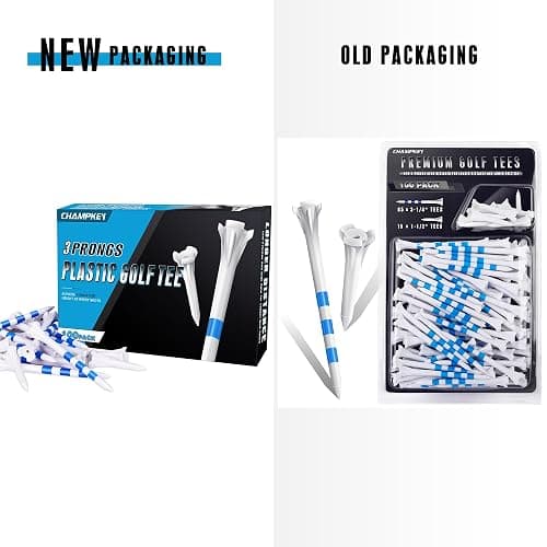 CHAHMPKEY Premium 3-Prong Plastic Golf Tees 3-1/4" 100 Pack - 40% Reduced Ball Contact with High Stability and Long Distance Performance Golf Tees Plastic thumbnail 2