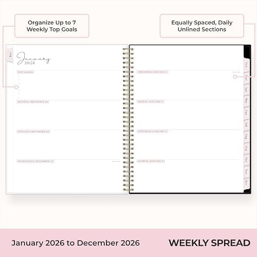 Blue Sky Rachel Parcell 2026 Weekly and Monthly Planner Calendar, January 2026 - December 2026, 8.5" x 11", Clear Pocket Cover, Durable Twin Wire Binding, Laminated Tabs, Storage Pocket, Stickers, Ana thumbnail 3