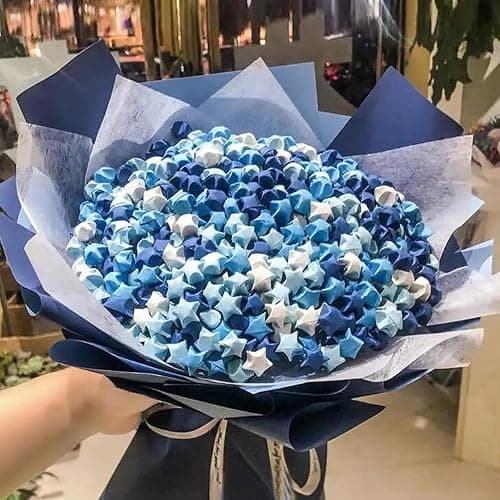 Origami Paper Stars, Colorful Handcraft Origami Lucky Star Paper DIY Paper Arts Creativity Hand Art Crafts (Blue gradient (1350) sheets) thumbnail 2