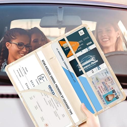 CoBak Car Registration and Insurance Holder - Vehicle Glove Box Car Organizer,Auto Truck Comparment Accessories Case with Magnetic Closure for Essential Document,Driver License,Cards thumbnail 7