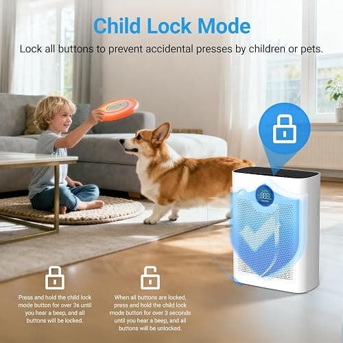 Air Purifiers for Home Large Room Up to 2216 Ft², Cobectal Pet Air Cleaner with 3-in-1 Filter, PM2.5 Air Quality Sensor, Aroma Function, Room Air Purifier for Home, Office, RVs, White thumbnail 9