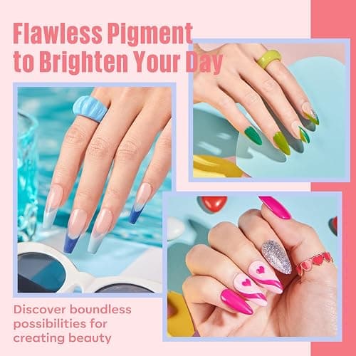 MEFA 35 Pcs Gel Nail Polish Set, 32 Colors All Seasons Collection Gel Nail Polish Blue Red Pink Nail Art Manicure DIY Salon Home Halloween Decoration Beginners Gifts for Women thumbnail 3