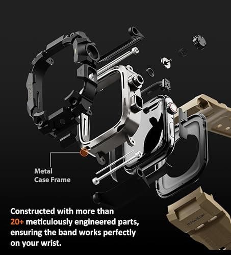 ULTIMAL Rugged Case with Band for Apple Watch 44mm,Compatible with Apple Watch Series SE 3/SE 2/SE Generation/6/5/4, Military Grade Shockproof Bumper Cover for iWatch Tactical Band Men (44mm,Desert Yellow) thumbnail 5