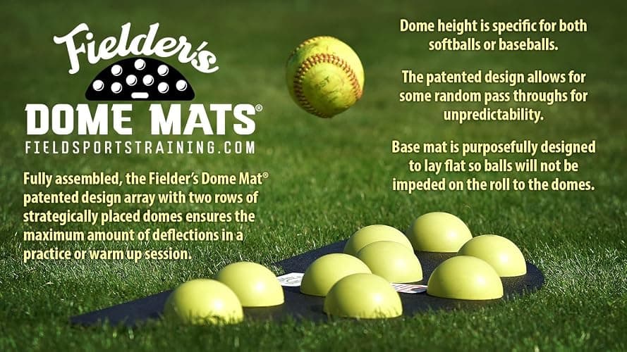 Fielder's Dome Mat – Baseball and Softball Bad Hop Training Equipment for Fielding Practice, Agility, Hand-Eye Coordination and Reaction Speed. Durable, Multi-Surface Compatible. 33.5" x 14" x 1.75" thumbnail 3