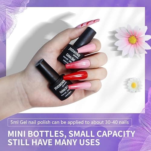 JODSONE 20 Colors Gel Nail Polish Kit with U V Light Base Top Matte Coat High Shine Vibrant Nail Gel Equipped with Manicure Tools thumbnail 5