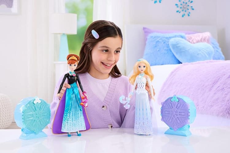 Mattel Disney Frozen Anna Fashion Doll & Accessories with 8 Surprises, Including Snowflake Gem Box, Ring for Child & 9 Play Pieces, Inspired by Movie thumbnail 2