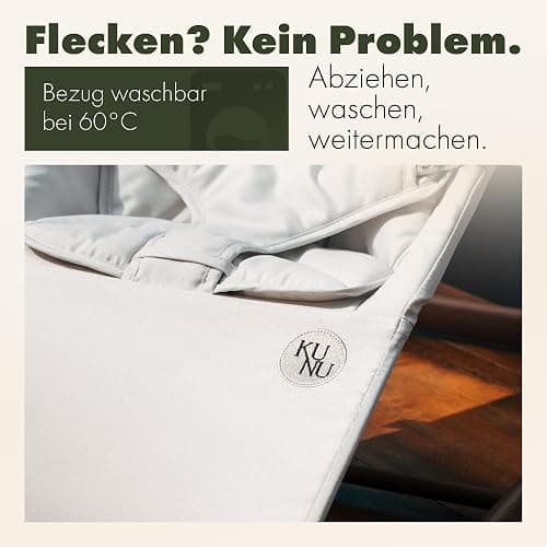 KUNU® Babywippe Neugeborene bis 24 Monate - Sichere Baby Wippe mit praktischer Tragetasche - Faltbare Wippe Baby inkl. Newborn-Einsatz - Natürliches Wippen ab Geburt - Pflegeleicht & Schadstofffrei thumbnail 6
