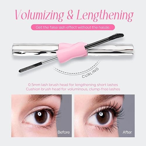 KYDA 2-in-1 Double Ended Mascara, Volumizing Lengthening Clump-Free Metal Wand Black Mascara, Waterproof Formula for Dramatic Lashes, Curling Multiplying Lash, Washable Eyelash Makeup, 2pcs thumbnail 6