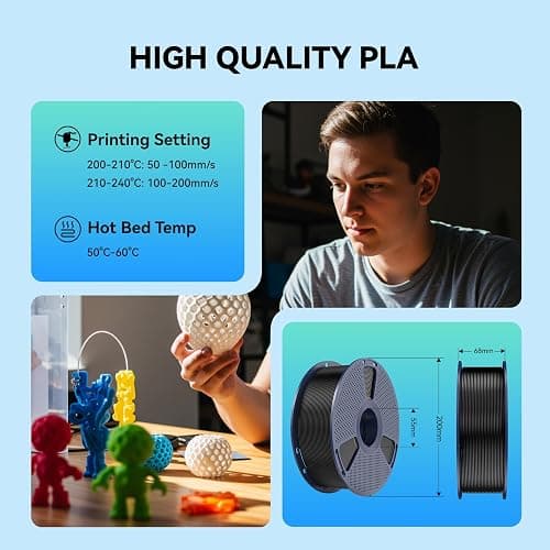 SUNLU PLA 3D Printer Filament PLA Filament 1.75mm, Neatly Wound 3D Printing Filament 1.75mm, Dimensional Accuracy +/- 0.02 mm, Fit Most FDM 3D Printers, 1kg Spool (2.2lbs), Wood Color thumbnail 8
