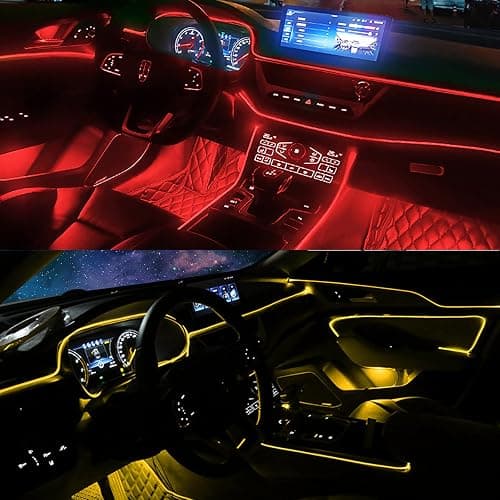 Jushope Car LED Strip Lights, USB Interior Ambient Lighting Kits with Wireless APP and RF Remote Control, 16 Million Colors Music Mode Car Decoration Lights with 315 inches 3.0mm Fiber Optic (6 in 1) thumbnail 9