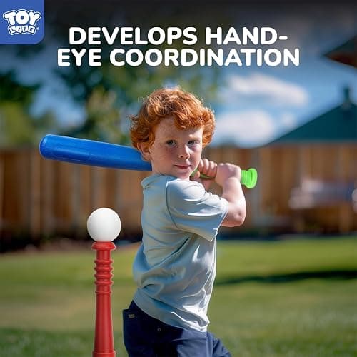 TOY Life Tball Set for Kids 3-5 5-8 Tball for Kids 5-8 Tee Bat Toddler Baseball Tee Balls Set Bat Baseball Kid T Ball Stand for Kid 3-5 T Ball Bat Outdoor Outside Door Toys thumbnail 4