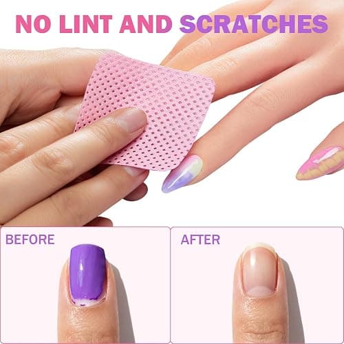 Makartt Lint Free Nail Wipes: Nail Polish Remover Pads 1000PCS Eyelash Extension Glue Wipes, Super Absorbent Soft Gel Nails Wipes Dry Wipes for Nail Prep and Gel Polish Remover, Pink thumbnail 6