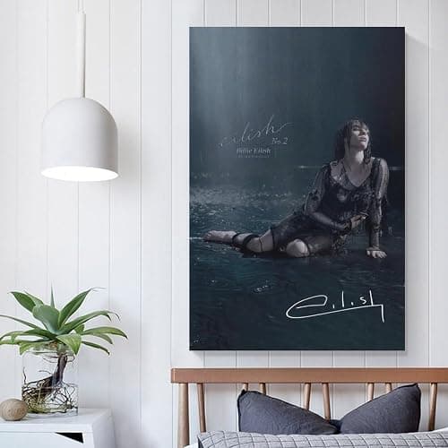 AHSKJHZZ Vintage Music Rap Singer Poster Billie Eilish Canvas Art Poster And Wall Art Picture Print Modern Family Bedroom Decor 16x24inch(40x60cm) thumbnail 5