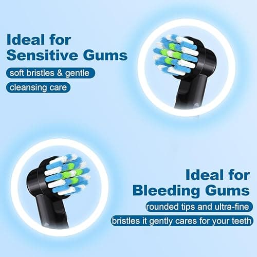 Replacement Heads Compatible with Braun Oral B Pro 1000, Genius X, Smart 1500 Electric Toothbrush, 8 Pcs Precision Brush Heads Refills Compatible with Oral B (Black) thumbnail 4