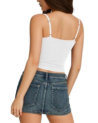 TRENLIVER Womens 3 Pack Cami Tank Tops Adjustable Spaghetti Straps Shirts | Square Neck Top, Basic Sleeveless, Slim Fit, Y2k Going Out Clothing, Chic Layering Base, Vacation, Daily Wear thumbnail 4