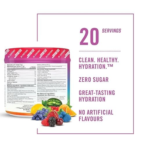 BioSteel Hydration Mix, Great Tasting Hydration with Zero Sugar, and No Artificial Flavours or Preservatives, Rainbow Twist Flavour, 20 Servings per Tub thumbnail 2