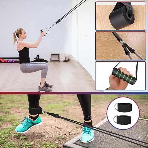 WIKDAY Exercise Resistance Bands with Handles for Working Out, 150/200/250/300 lbs Workout Bands Set with Door Anchor for Physical Therapy, Yoga, Pilates thumbnail 4