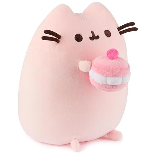 GUND Pusheen Cherry Macaron Squisheen Plush, Squishy Toy, Collectible Dessert Food Toy, Cat Stuffed Animal for Ages 8 and Up, Pink, 9.5” thumbnail 2