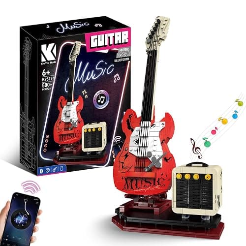 XYDongtong Guitar Music Interactive Building Set for Music Lovers, DIY Guitar Model Toy Compatible with Lego，Reverb Amplifier & Authentic Accessories, Perfect Way to Rock Gift Giving. - Image 1