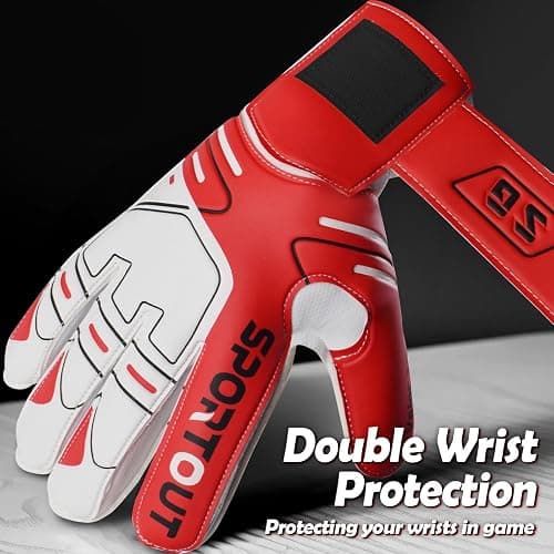 Sportout Youth&Adult Goalie Goalkeeper Gloves,Strong Grip for The Toughest Saves, with Finger Protect & 4+3MM Latex to Give Splendid Protection to Prevent Injuries,4 Colors thumbnail 4