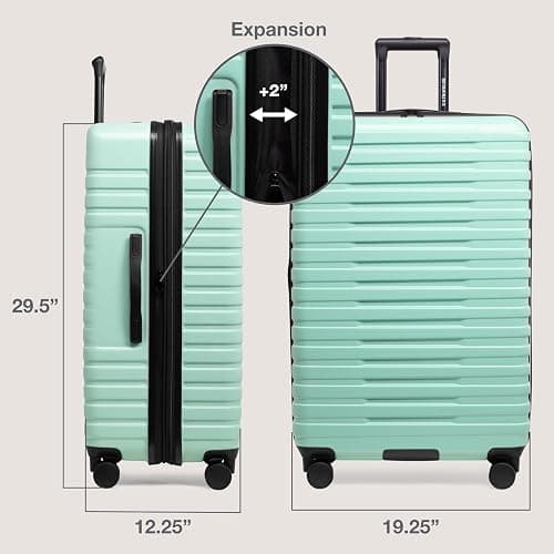 U.S. Traveler Boren Expandable Hardside Rugged Travel Luggage with 8 Spinner Wheels, Mint, Checked-Large 30-Inch thumbnail 6