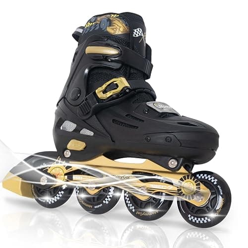 MammyGol Inline Skates for Boys and Girls Youth, 4 Size Adjustable Roller Skates with PU Flashing Wheels, Aggressive Inline Skates High Performance for Kids Age 6-12 - Image 1