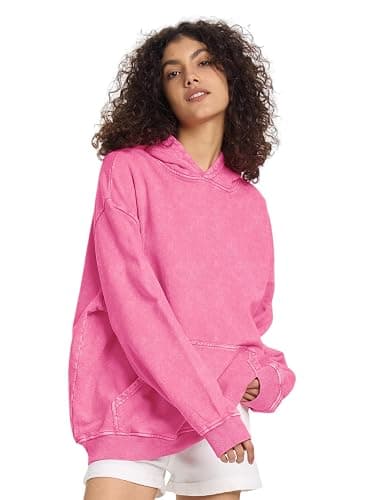 FAIABLE Mens Women Oversized Acid Wash Hoodie Unisex Cotton Heavyweight Sweatshirt Vintage Terry Sweatshirts Tops 2025 thumbnail 6