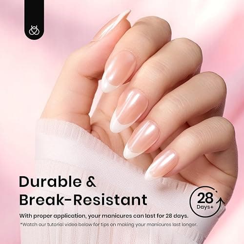 Beetles Soft Gel Nail Tips Short Almond 288pcs in 12 Sizes Etch-X | Pre-Etched Full Cover Acrylic Fake Nails, Salon Quality Nail Supplies, Easy DIY Extension Press On Nails, Gift for Women thumbnail 6
