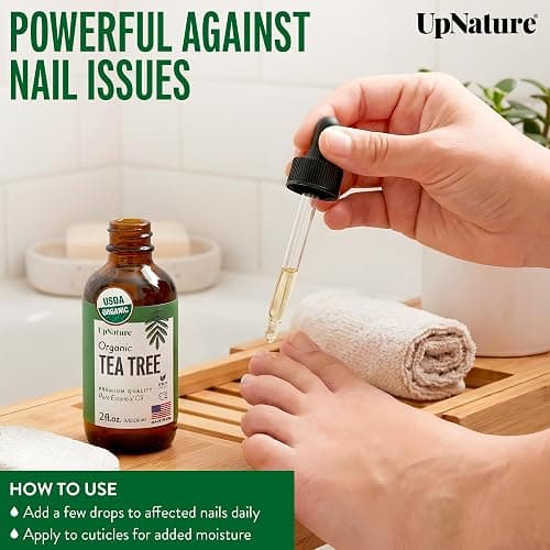 UpNature Tea Tree Oil - 100% Pure USDA Certified Organic Tea Tree Essential Oils for Skin, Hair, Toenail, Body and Scalp (2oz) thumbnail 4