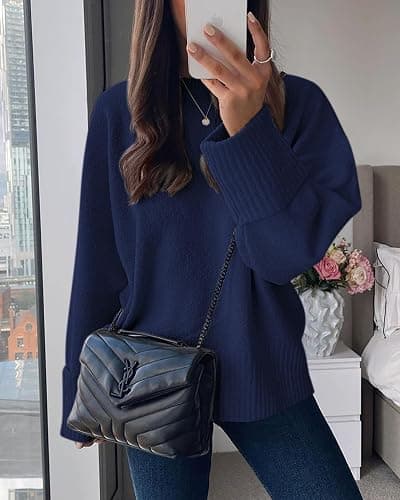 PRETTYGARDEN Women's Fall Oversized Sweaters Casual Crewneck Pullover Long Sleeve Fuzzy Chunky Knit Tops Blouse thumbnail 7