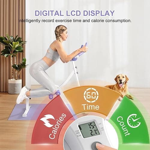 Home Gym Systems Ab Machine, Ab Workout Equipment, Adjustable Ab Trainer Machine for Abs Workout at Home Gym, Foldable, Knee Protection, Abdominal Trainer for Stomach thumbnail 7