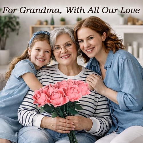 HAYXUN for Mom, 12 Pink Roses Building Blocks Bouquet Set (585 PCS), Botanical Building Set, Everlasting Floral Home Decor, Mother‘s Gift for Grandma, Wife, Women thumbnail 2