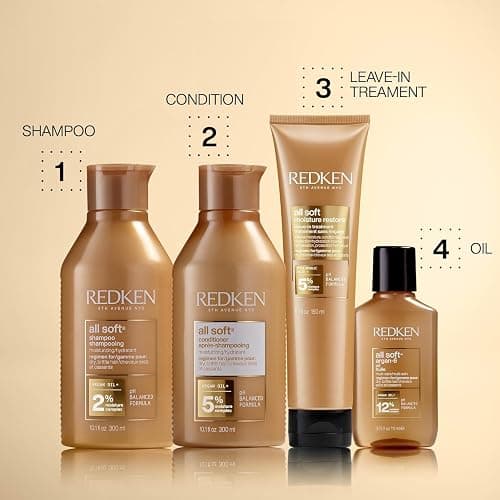 Redken All Soft Shampoo and Conditioner Set For Dry or Brittle Hair - Provides Intense Softness and Shine With Argan Oil, 10.1 Fl Oz thumbnail 7
