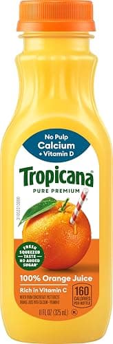 Tropicana Pure Premium 100% Orange Juice Original, Calcium + Vitamin D, 11 fl oz bottle - Image 1