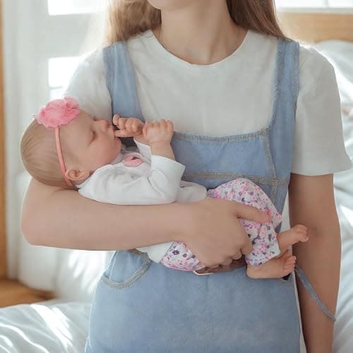 JIZHI Lifelike Reborn Baby Dolls Girl, 17 Inch Real Baby Doll Soft Body Realistic Newborn Vinyl Silicone Baby Doll Full Body Poseable Real Life Baby Dolls with Feeding Kit Gift Box for Kids Age 3+ thumbnail 6