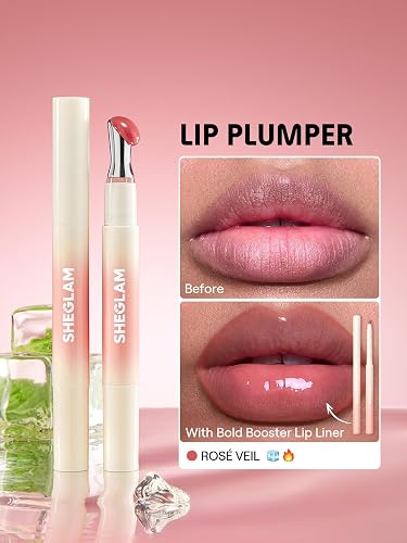 SHEGLAM Hydrating Lip Gloss Cruelty-Free Plumping Peptides-Rosé Veil - Rosé Veil thumbnail 5