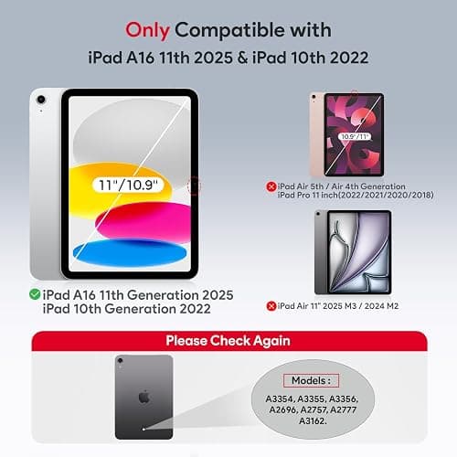 bersem 2 Pack Screen Protector for iPad A16 11th/10th Gen 11/10.9 Inch | 2025/2022, 9H Hardness Tempered Glass, HD Clear, No Bubbles, Dust Free PullBox, AlignGuard Pro, Easy Installation thumbnail 2